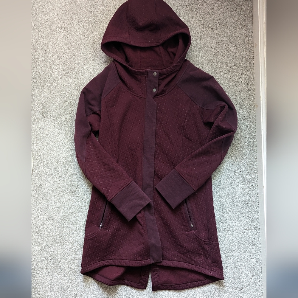 The North Face full zip tunic, burgundy, M